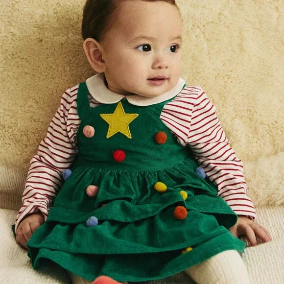 green emerald velvet dress Lotus Green Sparkle Baby Christmas Romper – A Little Lacey main image 1